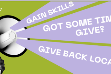 Gain skills. Got some time to give? Give back locally!