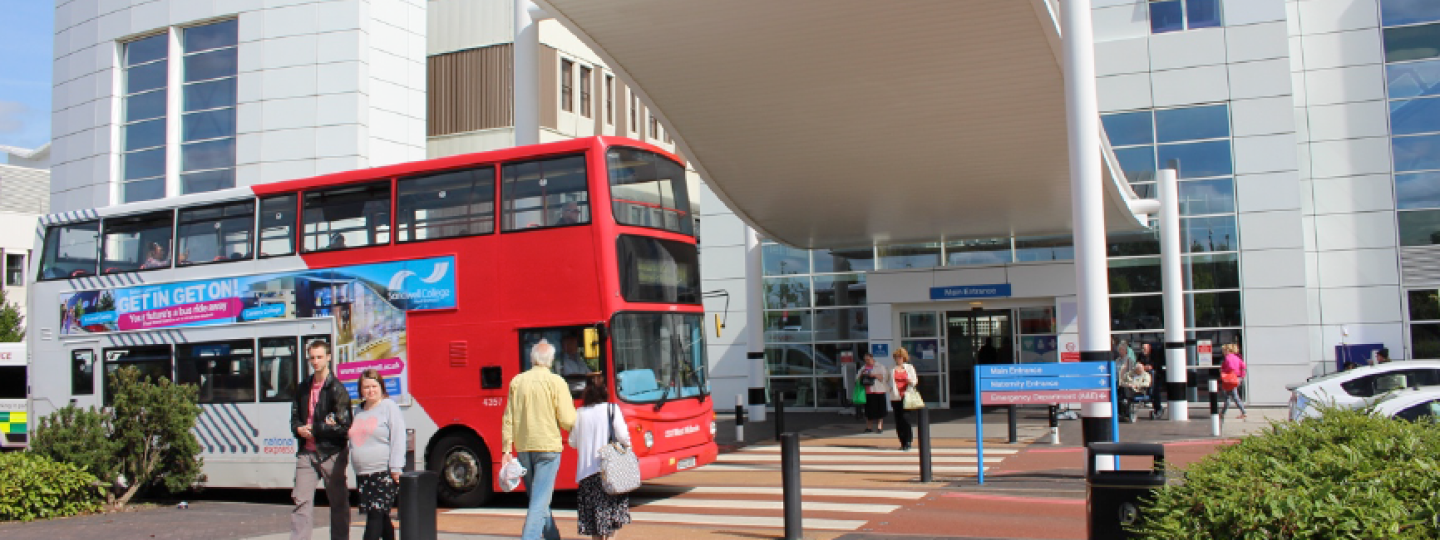 Photograph showing the main entrance of Russells Hall Hospital
