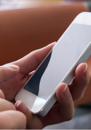 Hands holding a smartphone