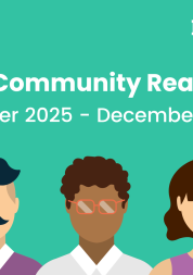 Our community reach. Cartoon group of people.