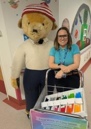 Linzi with a life size bear.